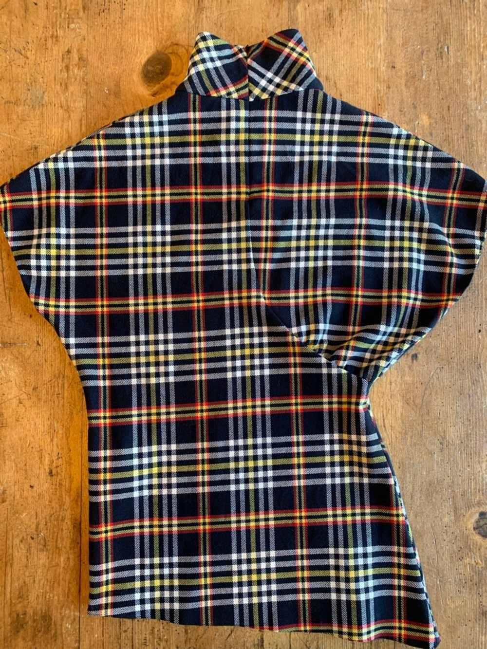 Zara Woman Black Plaid Top with Yellow and Red Accents - Picture 11 of 16